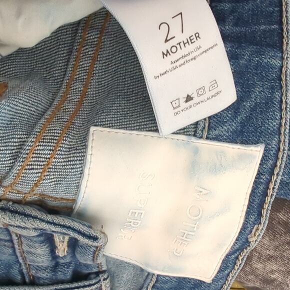 MOTHER Superior Jeans Womens 27 Tomcat Undone Hem Fringe High Rise Distressed - Picture 6 of 11